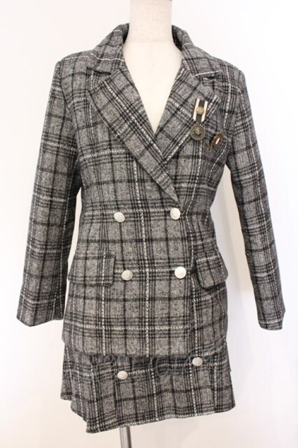 画像1: axes femme POETIQUE / チェック柄セットアップ M グレー O-26-04-04-072-AX-JA-IG-OS (1)