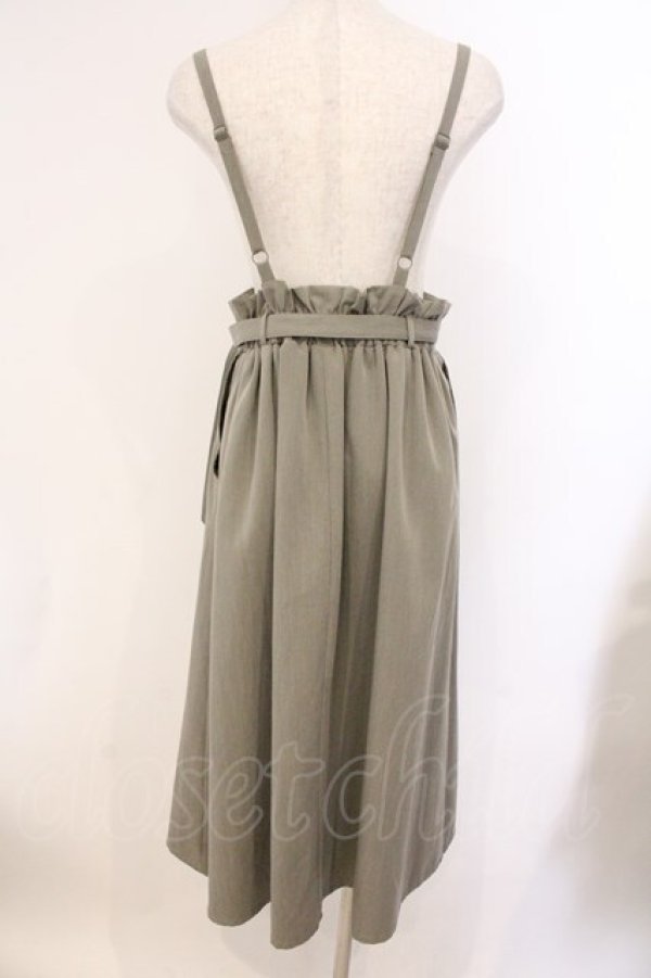 画像3: axes femme / サスペンダー付きスカート  グリーン O-26-04-04-074-AX-SK-IG-OS (3)