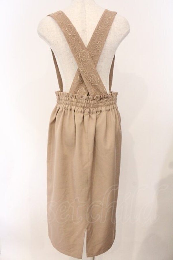 画像3: axes femme / レースサス付ナロースカート  キャメル O-26-04-04-075-AX-SK-IG-OS (3)