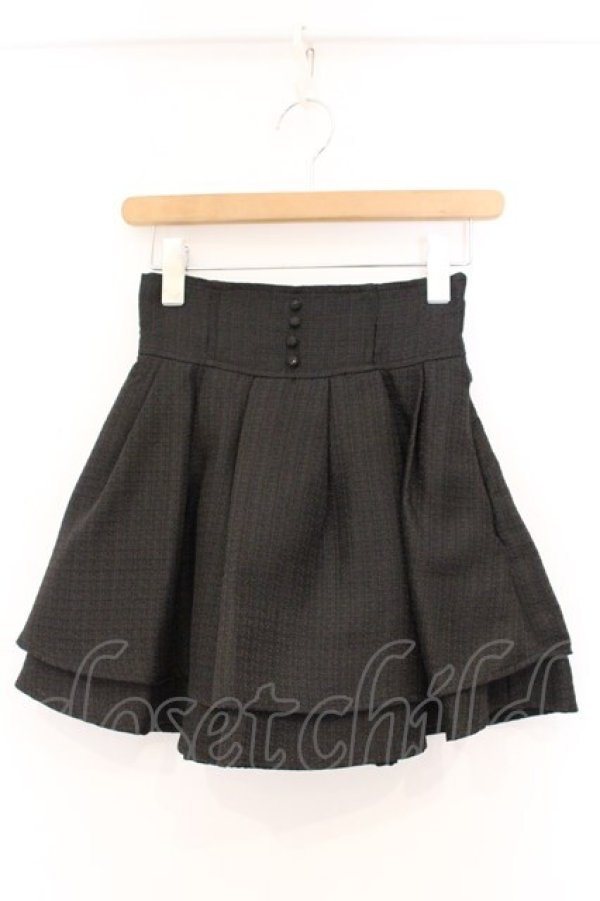 画像1: evelyn / ツイードダブルフレアスカート F クロ O-26-04-04-077-LO-SK-OW-OS (1)