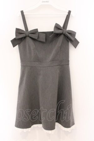 画像: evelyn / ビッグリボンキャミワンピース F グレー O-26-04-04-082-LO-OP-OW-OS