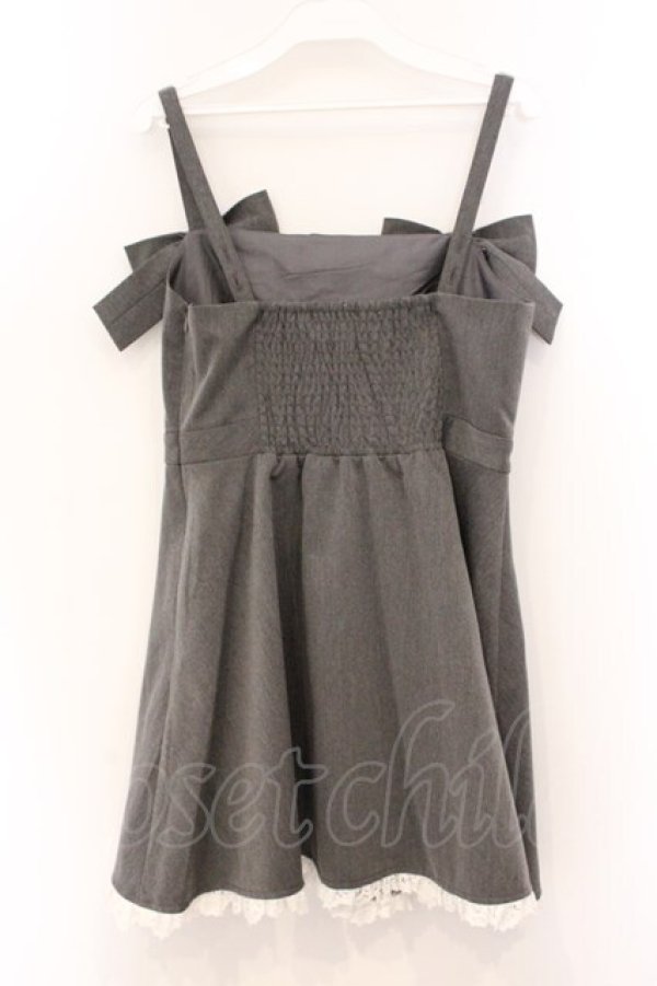 画像3: evelyn / ビッグリボンキャミワンピース F グレー O-26-04-04-082-LO-OP-OW-OS (3)