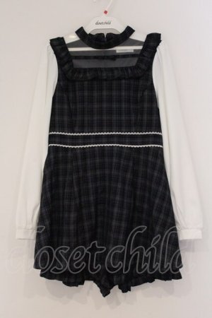 画像: evelyn / リボンフリルロンパース F ネイビー O-26-04-04-083-LO-OP-OW-OS