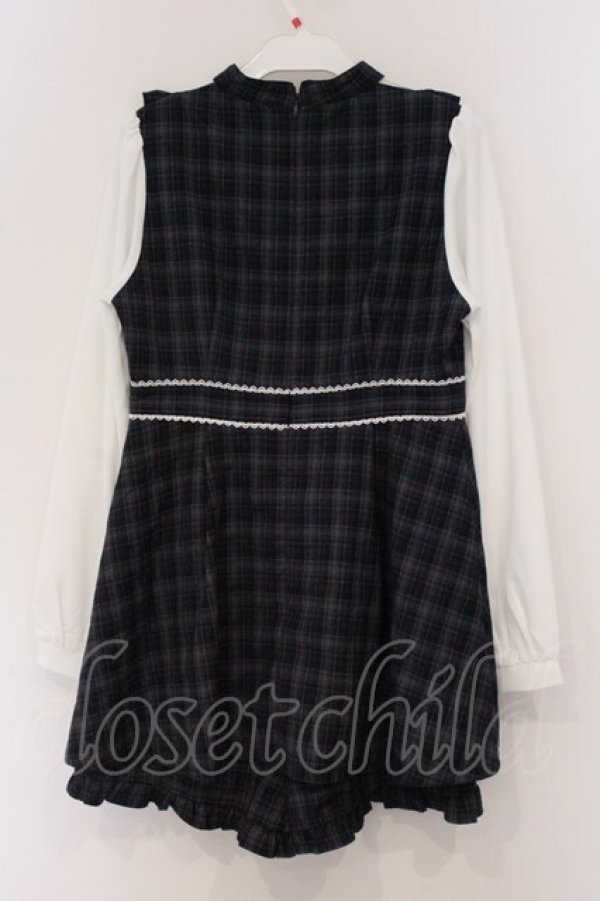 画像3: evelyn / リボンフリルロンパース F ネイビー O-26-04-04-083-LO-OP-OW-OS (3)