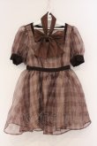 画像1: Me roir / チェックオーガンジーワンピース M ブラウン O-26-04-04-084-GO-OP-OW-OS (1)