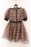 画像3: Me roir / チェックオーガンジーワンピース M ブラウン O-26-04-04-084-GO-OP-OW-OS (3)