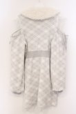 画像4: evelyn / ファー襟チェックニットワンピース F グレー O-26-04-04-085-LO-OP-OW-OS (4)