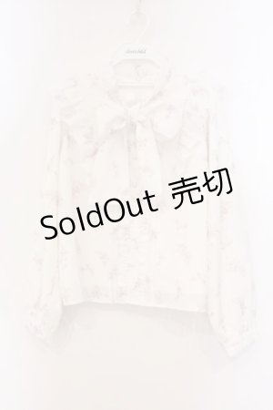 画像: evelyn / フリルリボン長袖ブラウス  シロ O-26-04-04-086-LO-BL-OW-OS