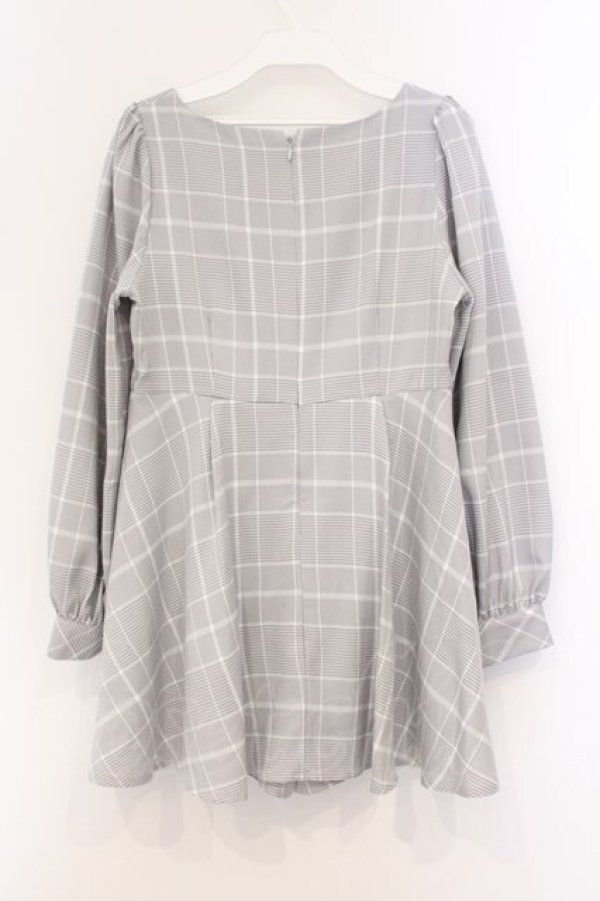 画像3: evelyn / フロントリボンロンパース  グレー O-26-04-04-087-LO-OP-OW-OS (3)