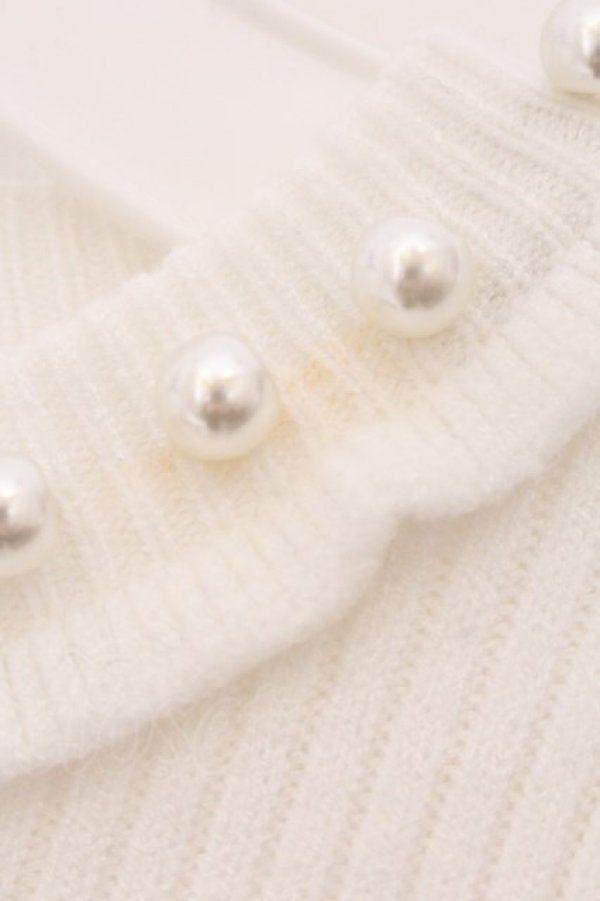 画像3: evelyn / 袖リボンリブニット  シロ O-26-04-04-088-LO-TO-OW-OS (3)