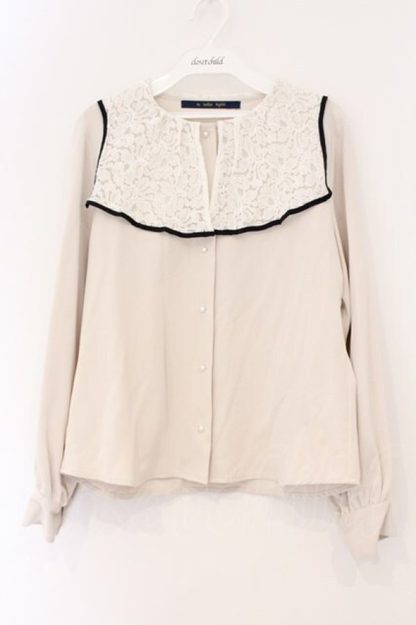 画像1: an another angelus / ビッグレース衿バイカラーブラウス  アイボリー O-26-04-04-010-CA-BL-IG-OS (1)