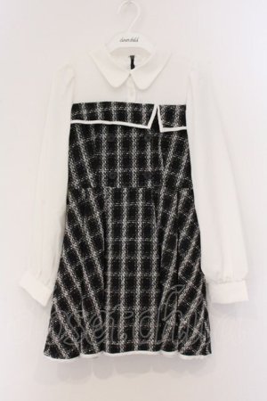 画像: evelyn / ツイードドッキングワンピース F クロ×シロ O-26-04-04-089-LO-OP-OW-OS