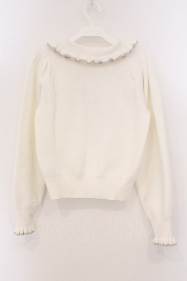 画像3: evelyn / バイカラー襟リボンニット  シロ O-26-04-04-092-LO-TO-OW-OS (3)