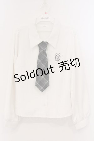 画像: evelyn / チェックネクタイブラウス  シロ O-26-04-04-093-LO-BL-OW-OS