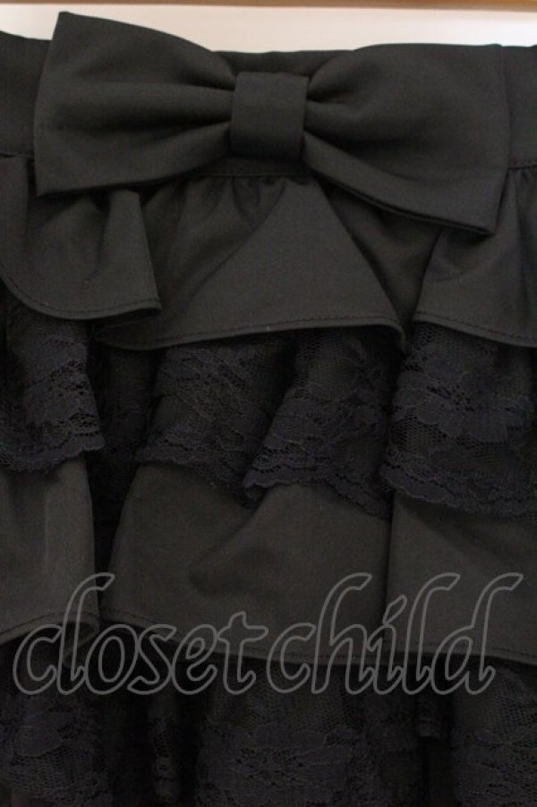 画像2: Me roir / フロントリボンティアードスカート M クロ O-26-04-04-094-GO-SK-OW-OS (2)