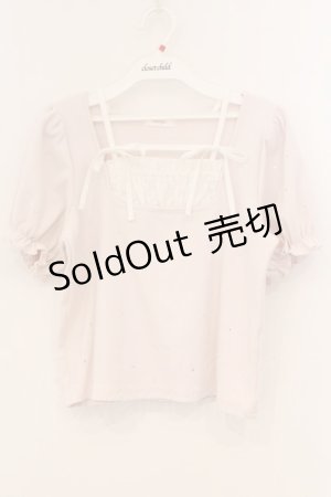 画像: evelyn / リボンクロストップス  ピンク O-26-04-04-095-LO-TO-OW-OS