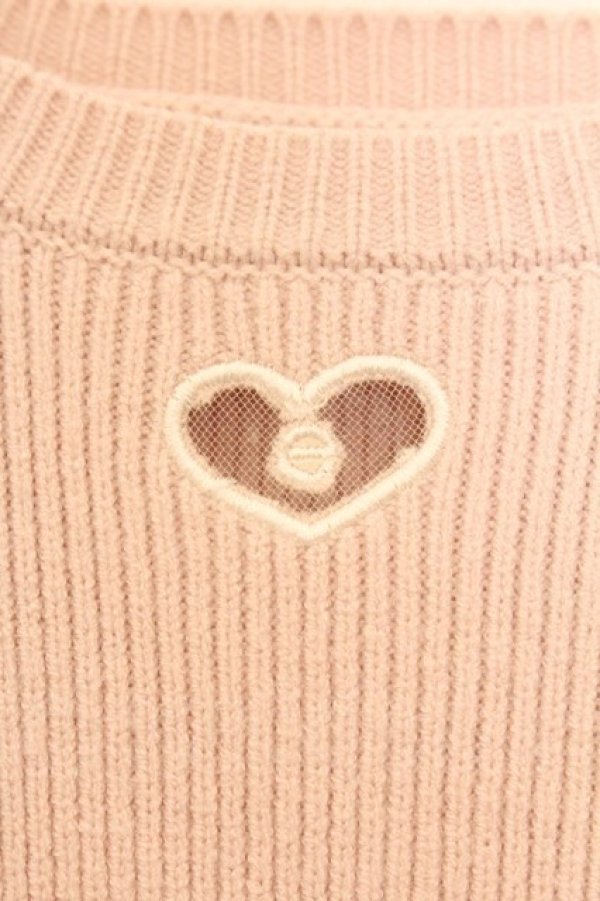 画像2: evelyn / ハート透かしビジューニット  ピンク O-26-04-04-096-LO-TO-OW-OS (2)