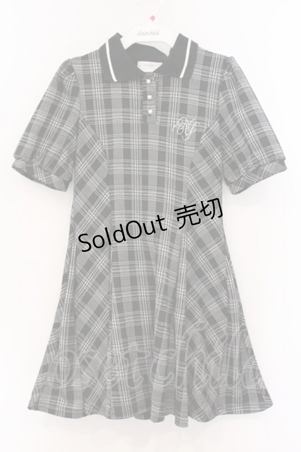 画像1: evelyn / チェック半袖ワンピース F クロ O-26-04-04-098-LO-OP-OW-OS (1)