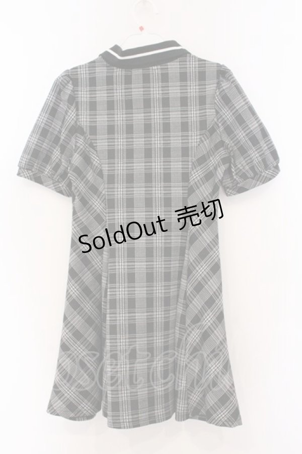 画像3: evelyn / チェック半袖ワンピース F クロ O-26-04-04-098-LO-OP-OW-OS (3)