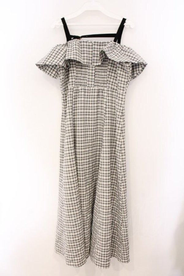 画像3: evelyn / ビットオフショルロングワンピース F クロ×アイボリー O-26-04-04-099-LO-OP-OW-OS (3)