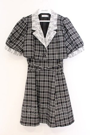 画像: evelyn / チェックジャケットセットワンピース F クロ O-26-04-04-100-LO-TO-OW-OS