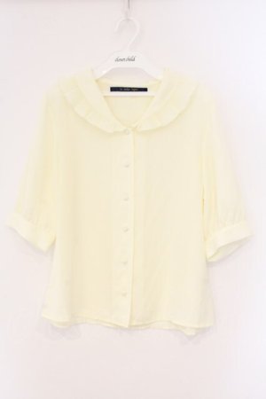 画像: an another angelus / プリーツフリル衿ブラウス  クリーム O-26-04-04-002-CA-BL-IG-OS