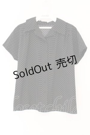 画像: an another angelus / ピンタック使い開衿ブラウス  クロ O-26-04-04-015-CA-BL-IG-OS