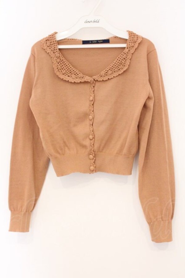 画像1: an another angelus / かぎ針編み開衿ニットカーディガン  オレンジ O-26-04-04-016-CA-TO-IG-OS (1)