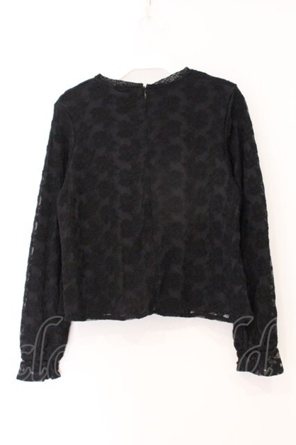 画像3: an another angelus / チュールレースプルオーバーブラウス  クロ O-26-04-04-017-CA-BL-IG-OS (3)
