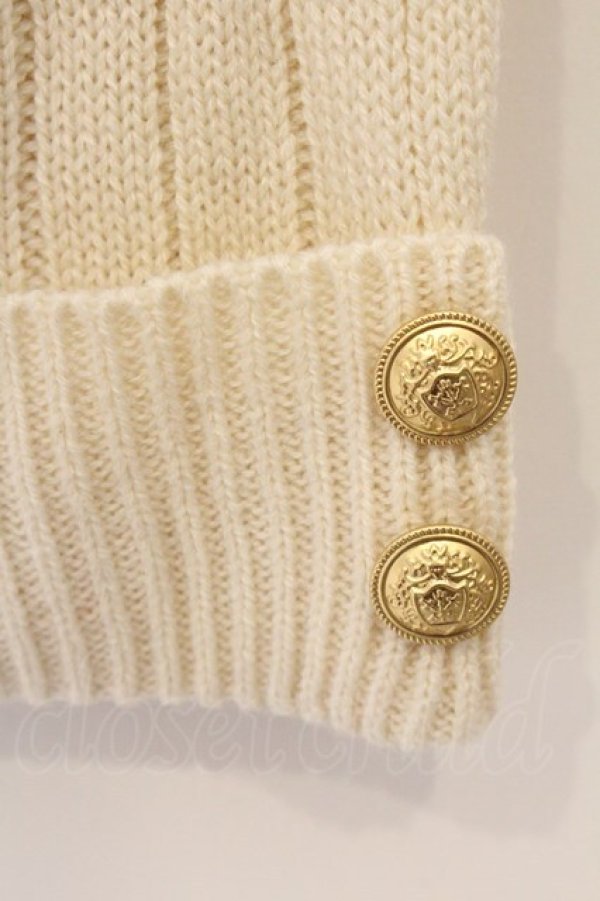 画像2: F&A / エンブレム釦ワイドスリーブニットプルオーバー  オフシロ O-26-04-04-019-LO-TO-IG-OS (2)