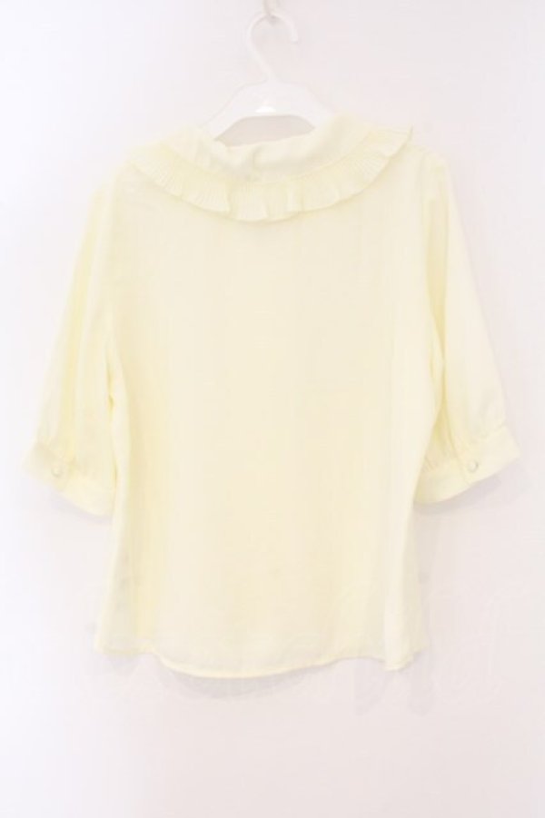 画像3: an another angelus / プリーツフリル衿ブラウス  クリーム O-26-04-04-002-CA-BL-IG-OS (3)