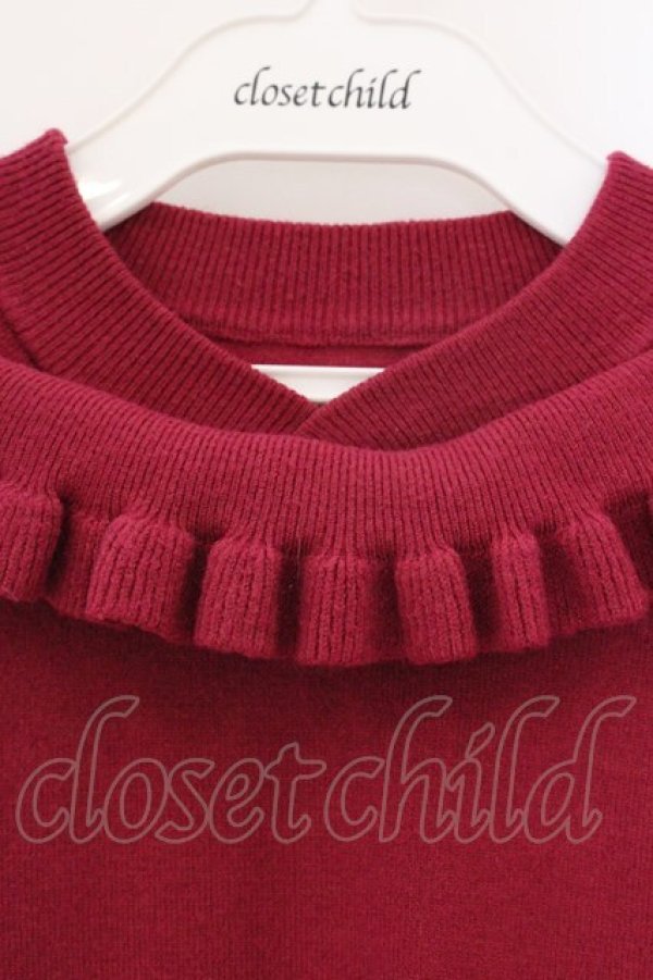 画像2: an another angelus / フリルネックニット  マゼンタ O-26-04-04-020-CA-TO-IG-OS (2)