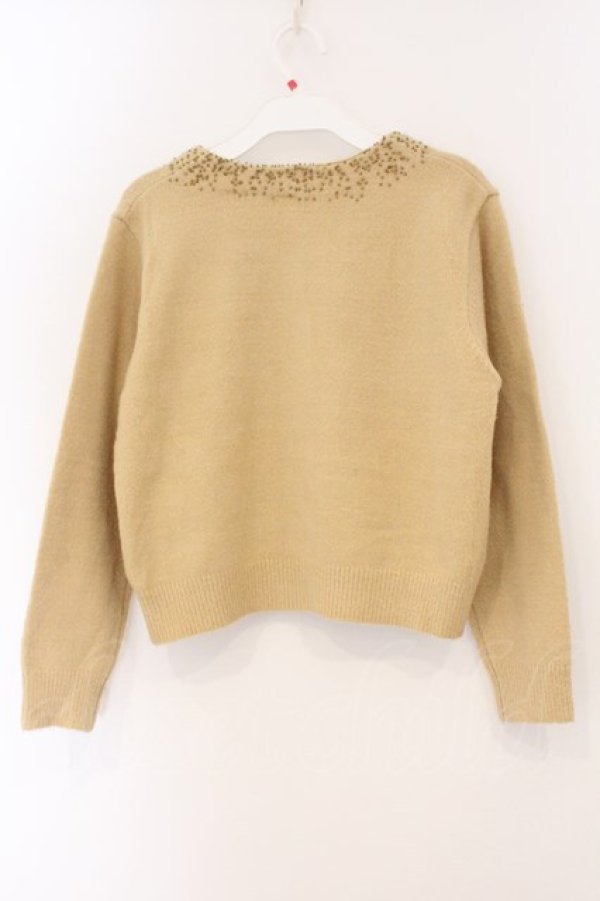 画像3: an another angelus / ビーズ刺繍ニットカーディガン  ベージュ O-26-04-04-021-CA-TO-IG-OS (3)