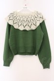 画像1: Fi.n.t / クロシェ編みケープニットプルオーバー  グリーン O-26-04-04-022-CA-TO-IG-OS (1)