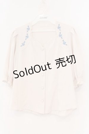 画像: an another angelus / ダイヤ開きローズ刺繍ブラウス  アイボリー O-26-04-04-003-CA-BL-IG-OS