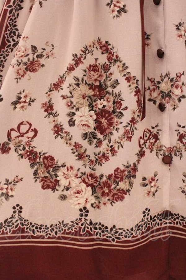 画像2: axes femme / ブーケパネル柄プルオーバー M ワイン×ピンク O-26-04-04-023-AX-TO-IG-OS (2)