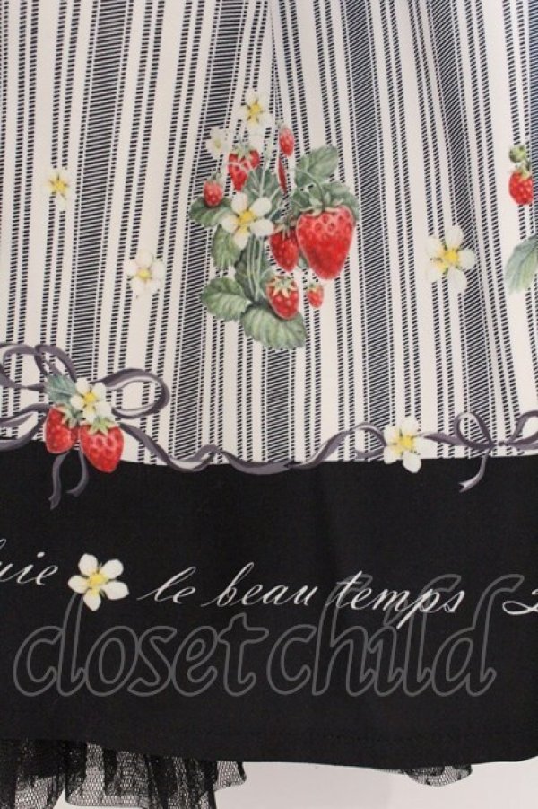 画像2: axes femme POETIQUE / ストロベリーストライプスカート M クロ O-26-04-04-024-AX-SK-IG-OS (2)