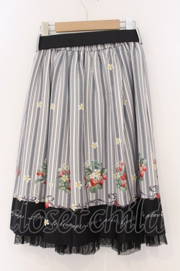 画像3: axes femme POETIQUE / ストロベリーストライプスカート M クロ O-26-04-04-024-AX-SK-IG-OS (3)