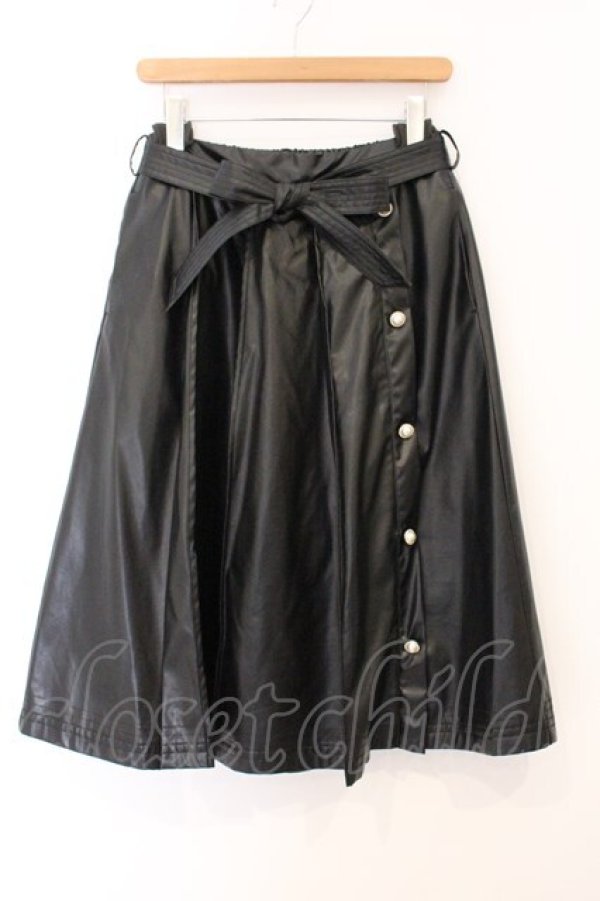 画像1: axes femme / エコレザープリーツスカート M クロ O-26-04-04-025-AX-SK-IG-OS (1)