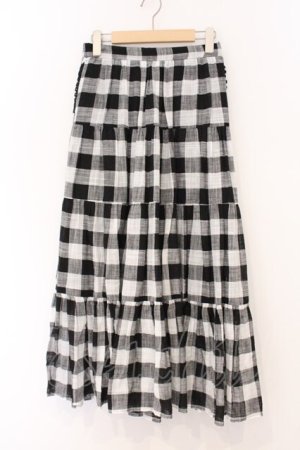 画像: axes femme / ティアードボリューミースカート M クロ×シロ O-26-04-04-028-AX-SK-IG-OS