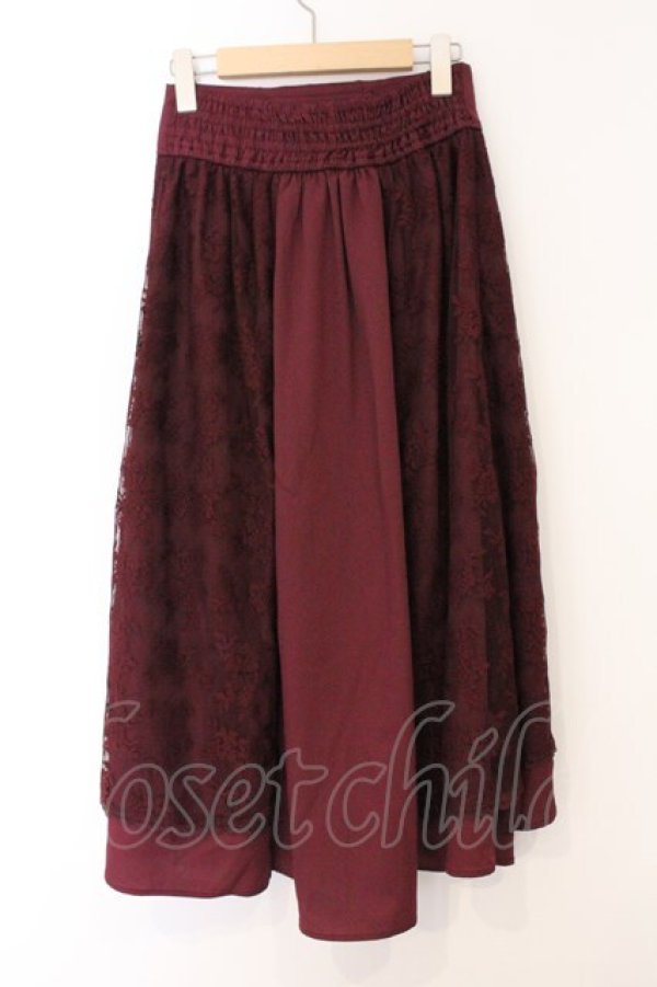 画像3: axes femme / レースフィッシュテールスカート M ワイン O-26-04-04-029-AX-SK-IG-OS (3)
