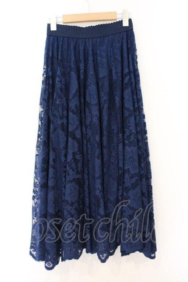 画像3: axes femme / レースサーキュラースカート M ネイビー O-26-04-04-030-AX-SK-IG-OS (3)