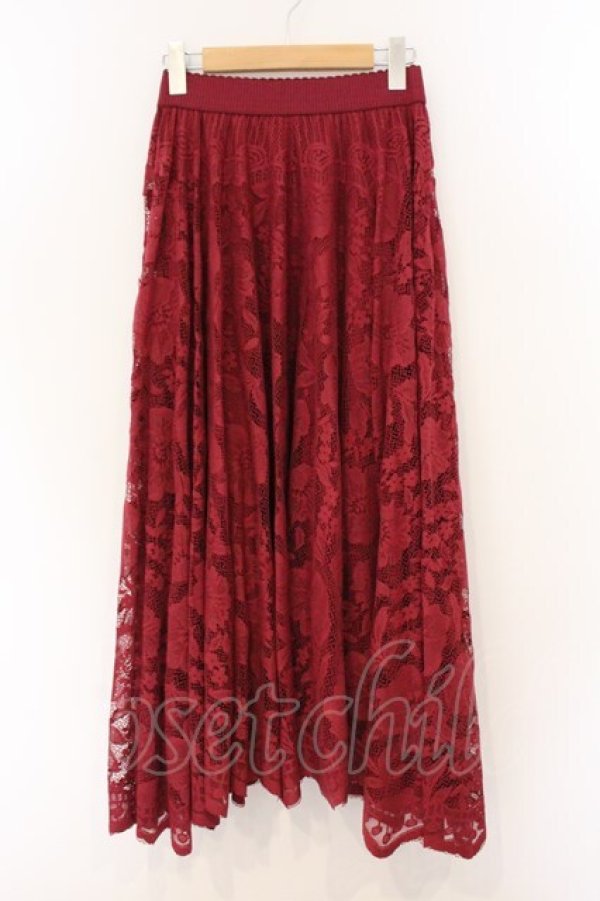 画像1: axes femme / レースサーキュラースカート M アカ O-26-04-04-032-AX-SK-IG-OS (1)