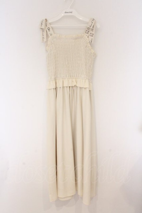 画像1: Fi.n.t / ロゴリボンシャーリングワンピース F アイボリー O-26-04-05-004-CA-OP-OW-OS (1)