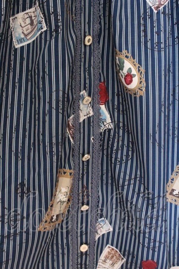 画像2: axes femme / ボン・ヴォヤージュ柄スカート  ネイビー O-26-04-05-038-AX-SK-IG-OS (2)