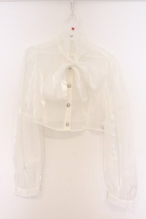 画像: Ank Rouge / リボンタイシアーブラウス  シロ O-26-04-05-039-CA-BL-IG-OS