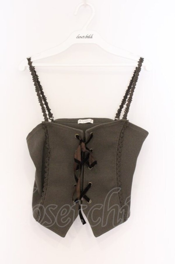 画像1: axes femme / リブカットソービスチェ M グリーン O-26-04-05-040-AX-TO-IG-OS (1)