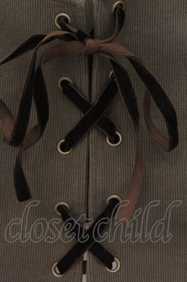 画像2: axes femme / リブカットソービスチェ M グリーン O-26-04-05-040-AX-TO-IG-OS (2)