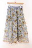 画像1: axes femme / ひまわり柄シアースカート  サックス O-26-04-05-043-AX-SK-IG-OS (1)