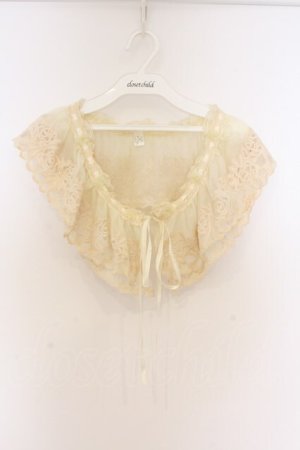 画像: axes femme / 立体花レースティペット  アイボリー O-26-04-05-045-AX-ZA-IG-OS